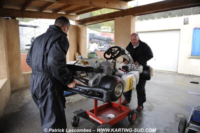 12/04/2009 : 1ère manche du Championnat Sud et 1ère manche du Championnat Régional Languedoc-Roussillon à Lavelanet (photos Patrick Lascombes) 2009 — karting
