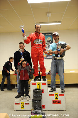 Gilles DUPRAT, Paolo SANTANA, Patrick MONTANDRAUD — 25/10/2009 : 2ème manche du Trophée Vincent Sanchez à Lavelanet (photos Patrick Lascombes) 2009 — karting