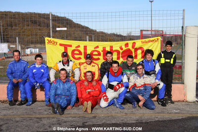 Cédric AZEMA, Gilles DUPRAT, Hakim AIT OUARET et 2 autres — 04/12/2010 : Course Club Téléthon 2010 à Lavelanet (photos Stéphane Agnus) 2010 — karting