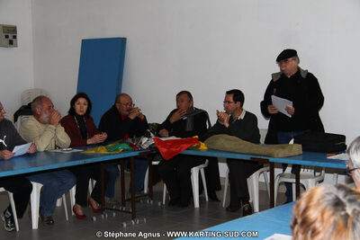 Jean VEYRIES, Jean-Claude DESCAZAUX, Jean-Claude SANCHEZ et 1 autre — 13/02/2011 : Formation des commissaires de piste / Assemblée Générale du KCPOM / Journée Club du KCPOM à Lavelanet (Photos Stéphane Agnus) 2011 — karting