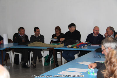 Jean VEYRIES, Jean-Claude DESCAZAUX, Jean-Claude SANCHEZ et 1 autre — 13/02/2011 : Formation des commissaires de piste / Assemblée Générale du KCPOM / Journée Club du KCPOM à Lavelanet (Photos Stéphane Agnus) 2011 — karting