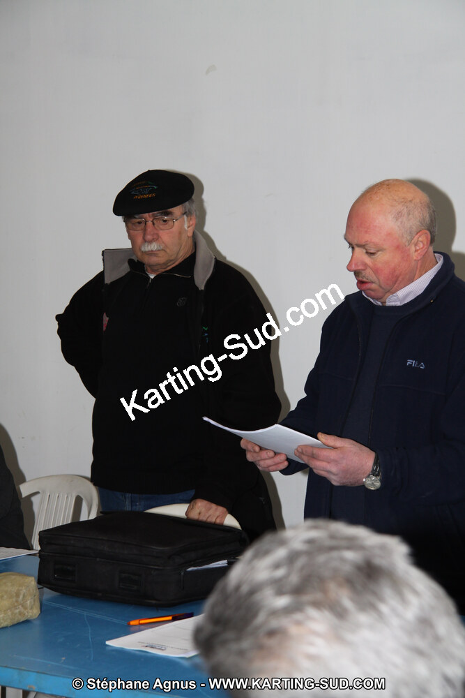 Jean-Claude SANCHEZ, Patrice AGNUS — 13/02/2011 : Formation des commissaires de piste / Assemblée Générale du KCPOM / Journée Club du KCPOM à Lavelanet (Photos Stéphane Agnus) 2011 — karting