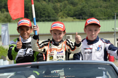Adam ETEKI, Romann HEEREBOUT, Théo POURCHAIRE — 13/07/2014 : Championnat de France Minime / Cadet / Féminin à Lavelanet (Photos Antoine Camblor) 2014 — karting