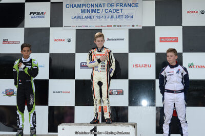 Adam ETEKI, Romann HEEREBOUT, Théo POURCHAIRE — 13/07/2014 : Championnat de France Minime / Cadet / Féminin à Lavelanet (Photos Antoine Camblor) 2014 — karting