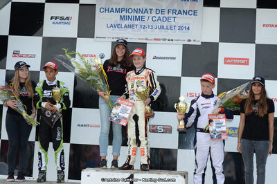 Adam ETEKI, Romann HEEREBOUT, Théo POURCHAIRE — 13/07/2014 : Championnat de France Minime / Cadet / Féminin à Lavelanet (Photos Antoine Camblor) 2014 — karting