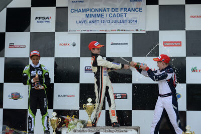 Adam ETEKI, Romann HEEREBOUT, Théo POURCHAIRE — 13/07/2014 : Championnat de France Minime / Cadet / Féminin à Lavelanet (Photos Antoine Camblor) 2014 — karting