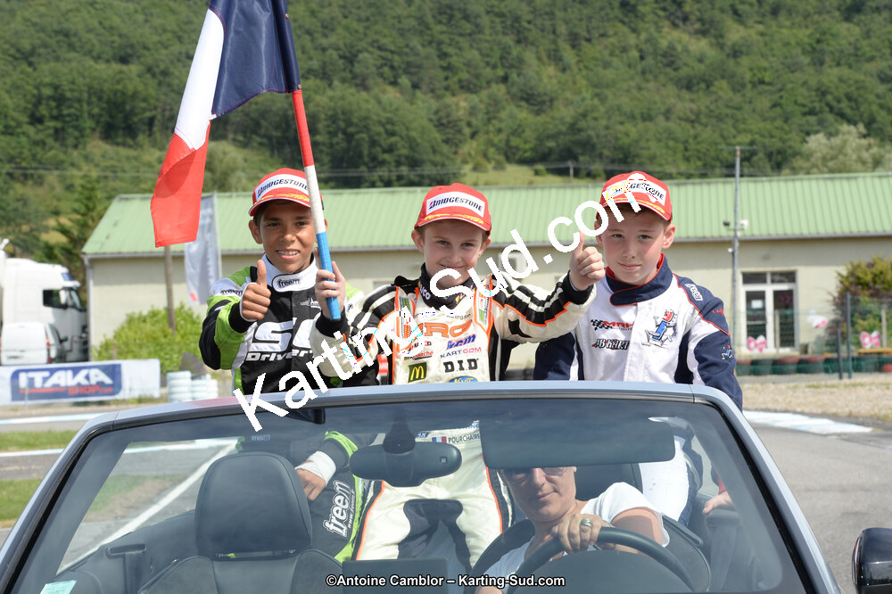 Adam ETEKI, Romann HEEREBOUT, Théo POURCHAIRE — 13/07/2014 : Championnat de France Minime / Cadet / Féminin à Lavelanet (Photos Antoine Camblor) 2014 — karting