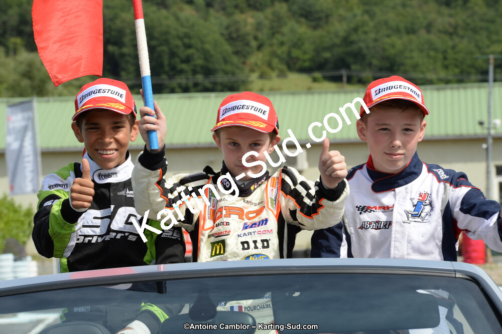 Adam ETEKI, Romann HEEREBOUT, Théo POURCHAIRE — 13/07/2014 : Championnat de France Minime / Cadet / Féminin à Lavelanet (Photos Antoine Camblor) 2014 — karting