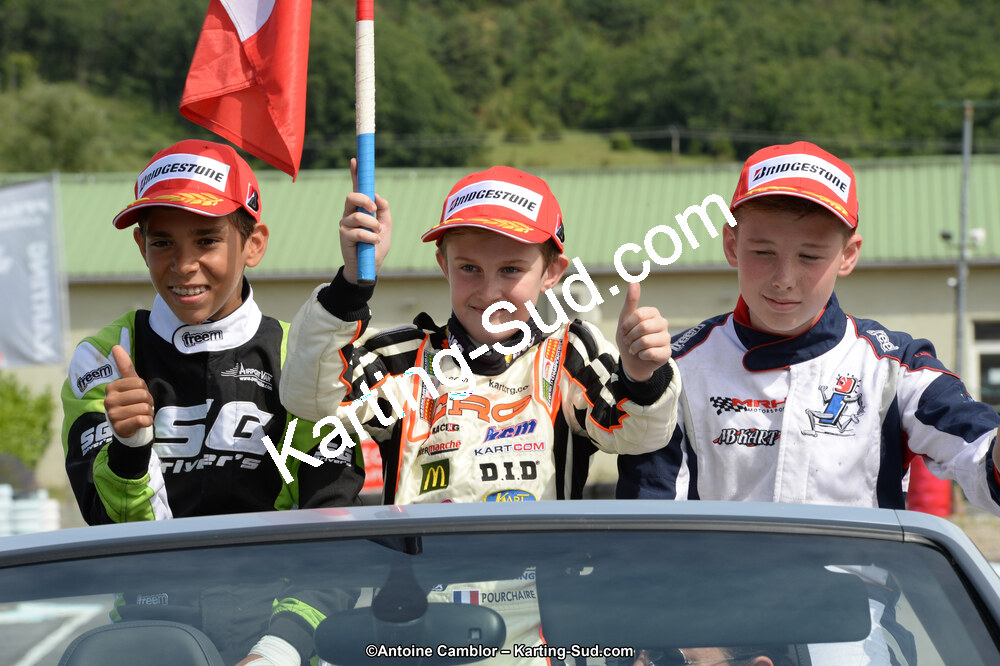 Adam ETEKI, Romann HEEREBOUT, Théo POURCHAIRE — 13/07/2014 : Championnat de France Minime / Cadet / Féminin à Lavelanet (Photos Antoine Camblor) 2014 — karting