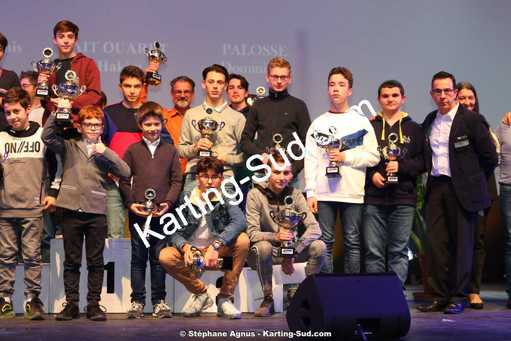 Enzo LACREUSE, Jean VEYRIES, Lorenzo SUAU et 1 autre — 12/01/2020 : Remise des Prix 2019 du Comité Automobile Occitanie Pyrénées (photos Stéphane Agnus) 2020 — karting