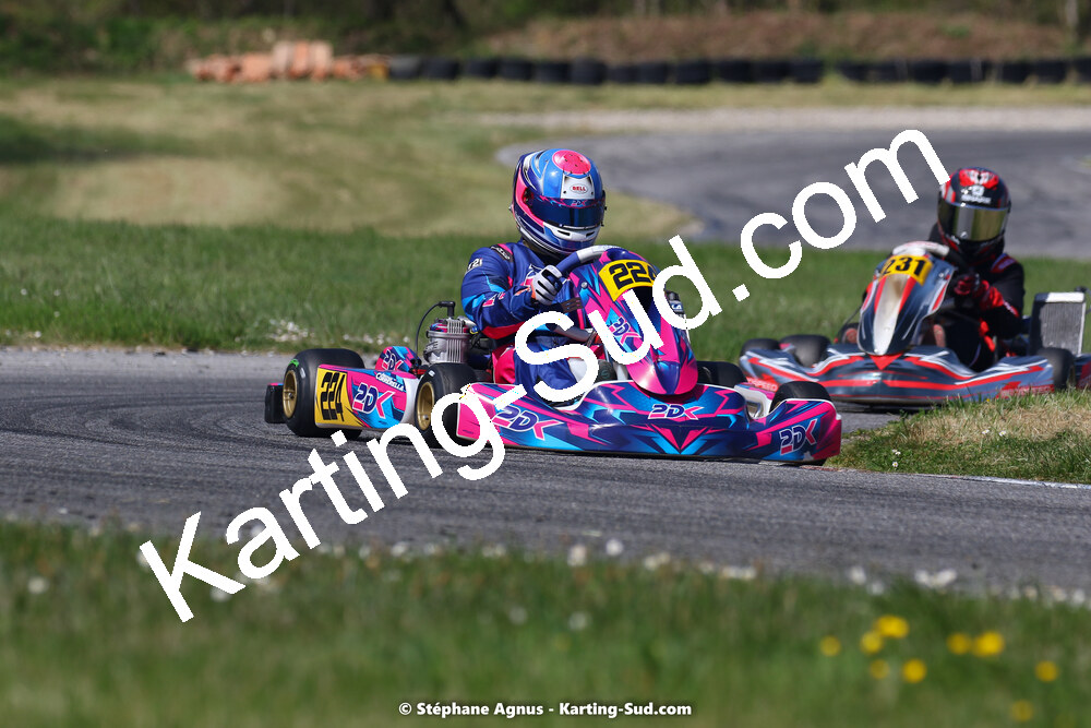 16 & 17/04/2022 : 3ème manche du Championnat du Sud 2022 au circuit d’Aigues-Vives (photos Stéphane Agnus) 2022 — karting