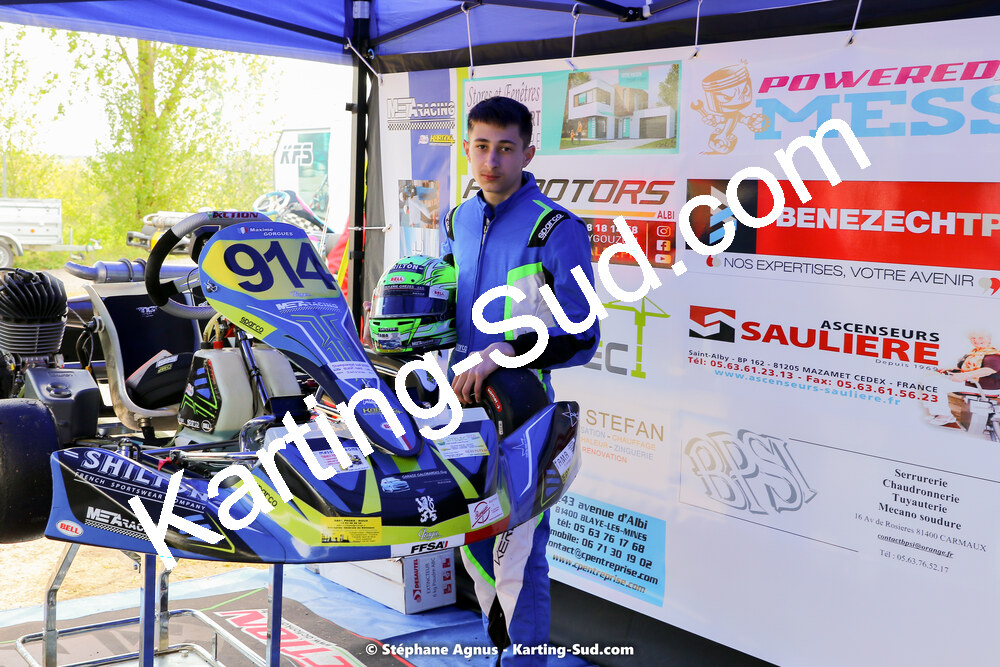 Maxime MOURGUES — 30/04 & 01/05/2022 : 4ème manche du Championnat du Sud 2022 au circuit Karting Plus de Belmont sur Rance (photos Stéphane Agnus) 2022 — karting