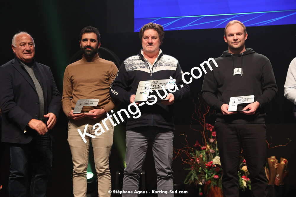 Didier SIRGUE, René PASCOUAU, Thomas DROUET — 15/01/2023 : Remise des Prix de la Ligue du Sport Automobile Occitanie Pyrénées à Albi (photos Stéphane Agnus) 2023 — karting