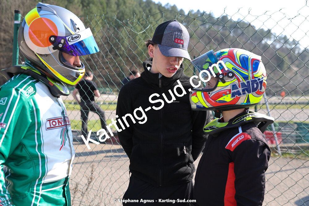Andy DIAZ, Jean-Rémy DUPUY, Loris CABIROU — 04 & 05/03/2023 : 1ère manche du Championnat du Sud à Alès (photos Stéphane Agnus) 2023 — karting
