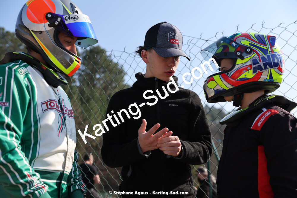 Andy DIAZ, Jean-Rémy DUPUY, Loris CABIROU — 04 & 05/03/2023 : 1ère manche du Championnat du Sud à Alès (photos Stéphane Agnus) 2023 — karting