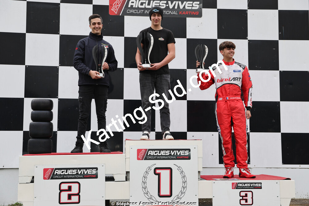 Enzo GUIBBERT, Quentin PAGES, Sacha CATALA — 26 & 27/10/2024 : Trophée Jules Bianchi au circuit d’Aigues-Vives (Photos Stéphane Agnus) 2024 — karting