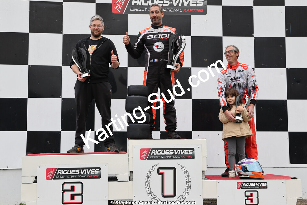 Marc EVIRAL, Micky FRAGALE, Sébastien ANDRES — 26 & 27/10/2024 : Trophée Jules Bianchi au circuit d’Aigues-Vives (Photos Stéphane Agnus) 2024 — karting