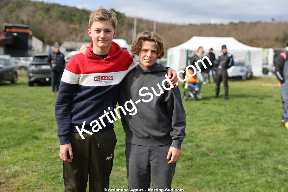 Gabriel GERDIL, Teo POLICAND — 1 & 2/03/2025 : 1ère manche du Championnat du Sud au Pôle Mécanique Karting d’Alès (photos Stéphane Agnus) 2025 — karting