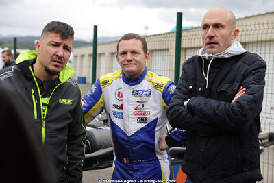 Guillaume RIGAL, Pierre ECHE, Thomas SUZANNE — 29 & 30/03/2025 : 2ème manche du Championnat du Sud au circuit d’Aigues-Vives (photos Stéphane Agnus) 2025 — karting