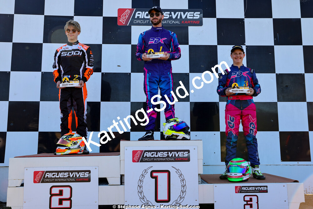 Evan MAINIER, Julien SAINT-ARROMAN, Steven SERVANT — 29 & 30/03/2025 : 2ème manche du Championnat du Sud au circuit d’Aigues-Vives (photos Stéphane Agnus) 2025 — karting