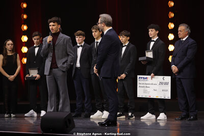 Alexandre MUNOZ, Matéo RIVALS, Pierre GASLY — 18/12/2025 : Soirée des Trophées du Sport Automobile de la FFSA (photos Stéphane Agnus) 2025 — karting