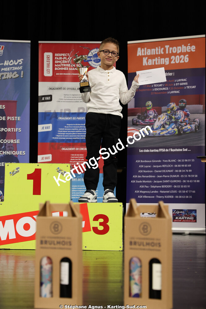 Noé LABRUE — 17/01/2026 : Remise des Prix 2025 de la Ligue de Karting Nouvelle Aquitaine Sud (photos Stéphane Agnus) 2026 — karting