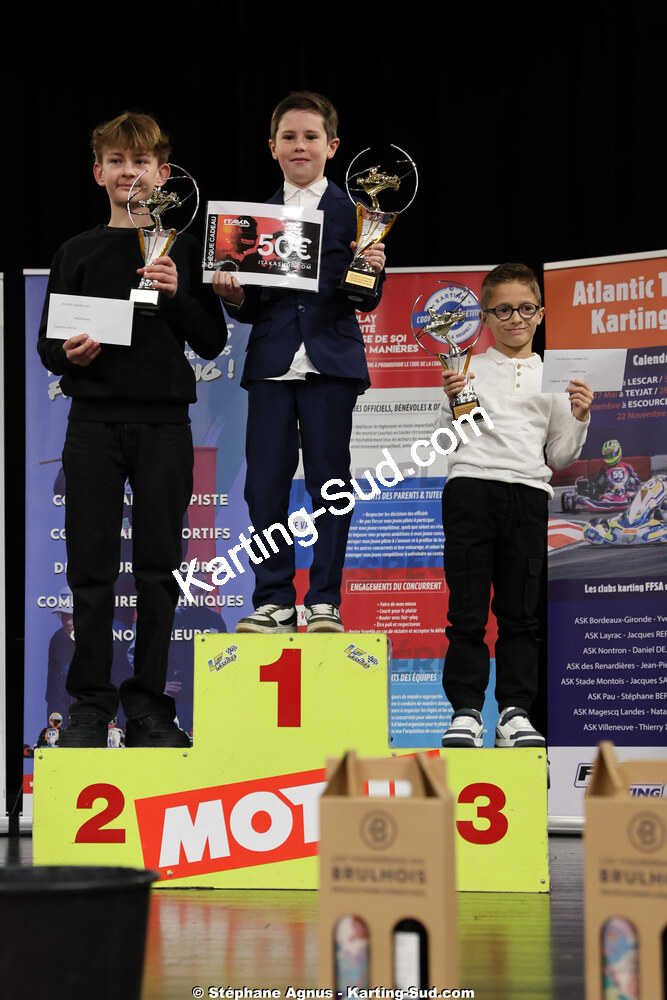 Aaron BORDANOVA, Noé LABRUE, Romain PERIS — 17/01/2026 : Remise des Prix 2025 de la Ligue de Karting Nouvelle Aquitaine Sud (photos Stéphane Agnus) 2026 — karting