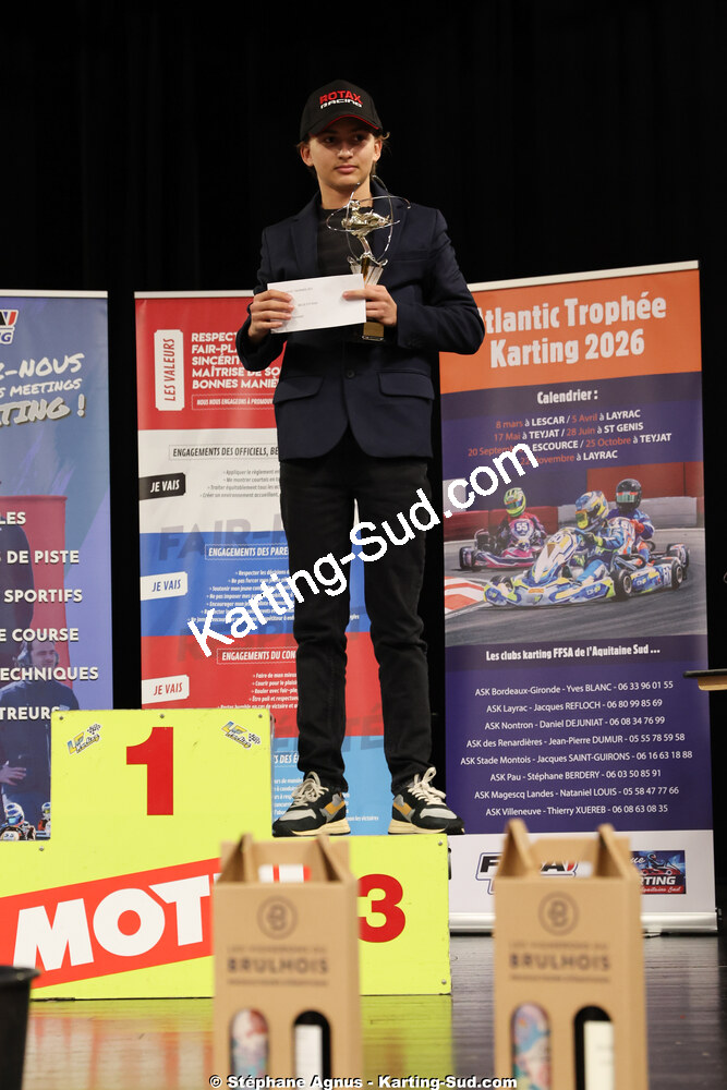 Enzo BELICOT — 17/01/2026 : Remise des Prix 2025 de la Ligue de Karting Nouvelle Aquitaine Sud (photos Stéphane Agnus) 2026 — karting