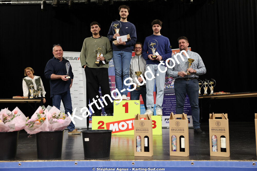 Alexandre RONCERO, Odette DEJUNIAT, Tom PANNETIER et 1 autre — 17/01/2026 : Remise des Prix 2025 de la Ligue de Karting Nouvelle Aquitaine Sud (photos Stéphane Agnus) 2026 — karting