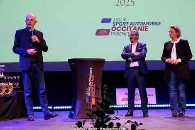 Michel VERGNES, Stéphanie Guiraud-Chaumeil — 18/01/2026 : Remise des Trophées 2025 de la Ligue du Sport Automobile Occitanie-Pyrénées (photos Stéphane Agnus) 2026 — karting