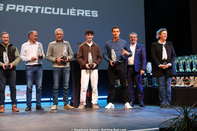 Alexandre MUNOZ, Anthony DELCUROU, Stéphanie Guiraud-Chaumeil — 18/01/2026 : Remise des Trophées 2025 de la Ligue du Sport Automobile Occitanie-Pyrénées (photos Stéphane Agnus) 2026 — karting
