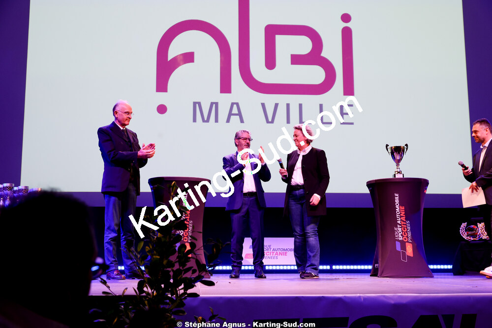Michel VERGNES, Stéphanie Guiraud-Chaumeil — 18/01/2026 : Remise des Trophées 2025 de la Ligue du Sport Automobile Occitanie-Pyrénées (photos Stéphane Agnus) 2026 — karting