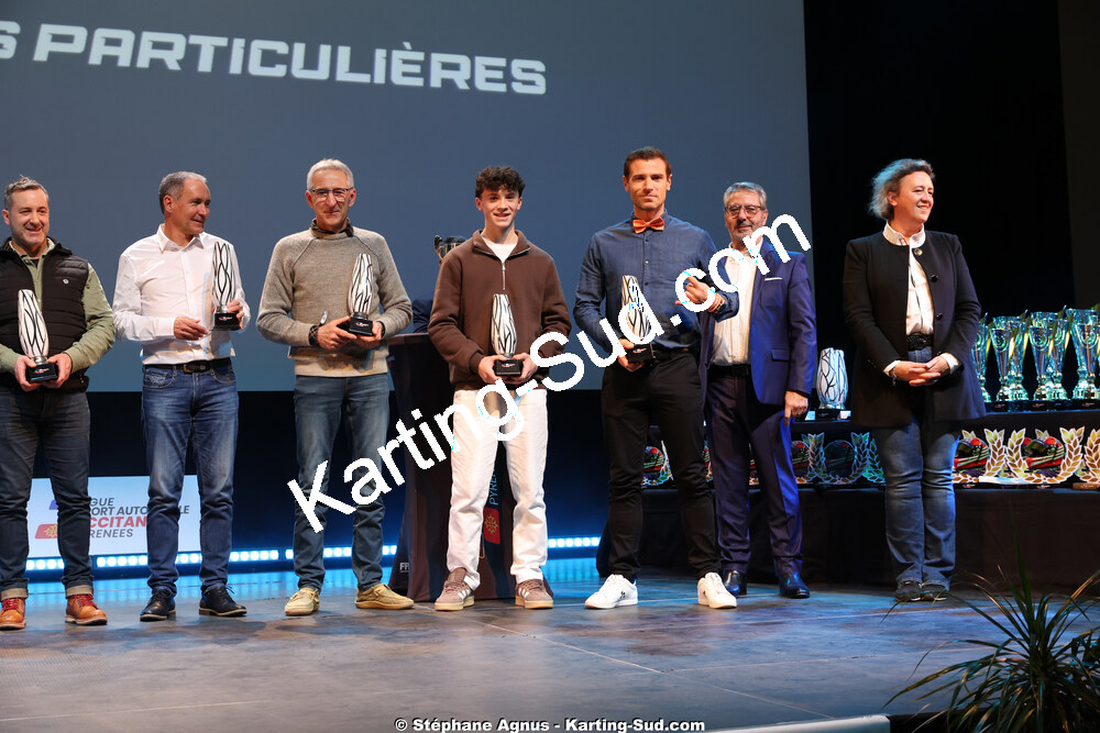 Alexandre MUNOZ, Anthony DELCUROU, Stéphanie Guiraud-Chaumeil — 18/01/2026 : Remise des Trophées 2025 de la Ligue du Sport Automobile Occitanie-Pyrénées (photos Stéphane Agnus) 2026 — karting