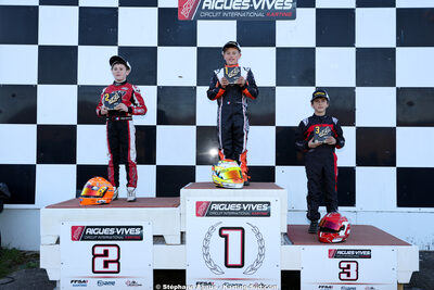 Aaron BORDANOVA, Owen FRONTIER, Romeo POINSOT — 28/02 & 01/03/2026 : 1ère manche du Championnat du Sud 2026 à Aigues-Vives (photos Stéphane Agnus) 2026 — karting