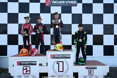 Aaron BORDANOVA, Owen FRONTIER, Romeo POINSOT — 28/02 & 01/03/2026 : 1ère manche du Championnat du Sud 2026 à Aigues-Vives (photos Stéphane Agnus) 2026 — karting