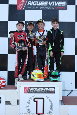 Aaron BORDANOVA, Owen FRONTIER, Romeo POINSOT — 28/02 & 01/03/2026 : 1ère manche du Championnat du Sud 2026 à Aigues-Vives (photos Stéphane Agnus) 2026 — karting