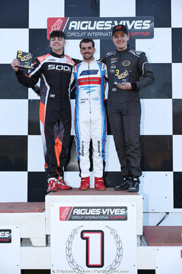 Jérémy LOPES, Lucas MORILLON, Sacha CATALA — 28/02 & 01/03/2026 : 1ère manche du Championnat du Sud 2026 à Aigues-Vives (photos Stéphane Agnus) 2026 — karting