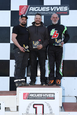 Alexandre REGNIER, Joel GIROLA, Loic PARIENTE — 28/02 & 01/03/2026 : 1ère manche du Championnat du Sud 2026 à Aigues-Vives (photos Stéphane Agnus) 2026 — karting