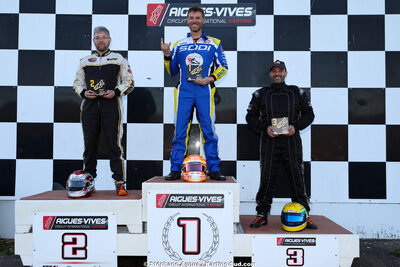 Anthony DELCUROU, Cédric MARGUERITIN, Marc LARIVE — 28/02 & 01/03/2026 : 1ère manche du Championnat du Sud 2026 à Aigues-Vives (photos Stéphane Agnus) 2026 — karting