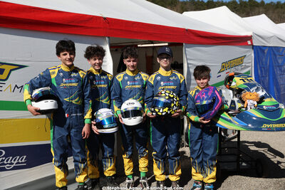Dayan SERANO, Gabin BONAFOS, Marin LECLERC et 1 autre — 28/02 & 01/03/2026 : 1ère manche du Championnat du Sud 2026 à Aigues-Vives (photos Stéphane Agnus) 2026 — karting