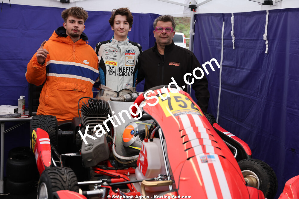 Camille DELFAU, Christophe DELFAU, Jean-Rémy DUPUY — 28/02 & 01/03/2026 : 1ère manche du Championnat du Sud 2026 à Aigues-Vives (photos Stéphane Agnus) 2026 — karting