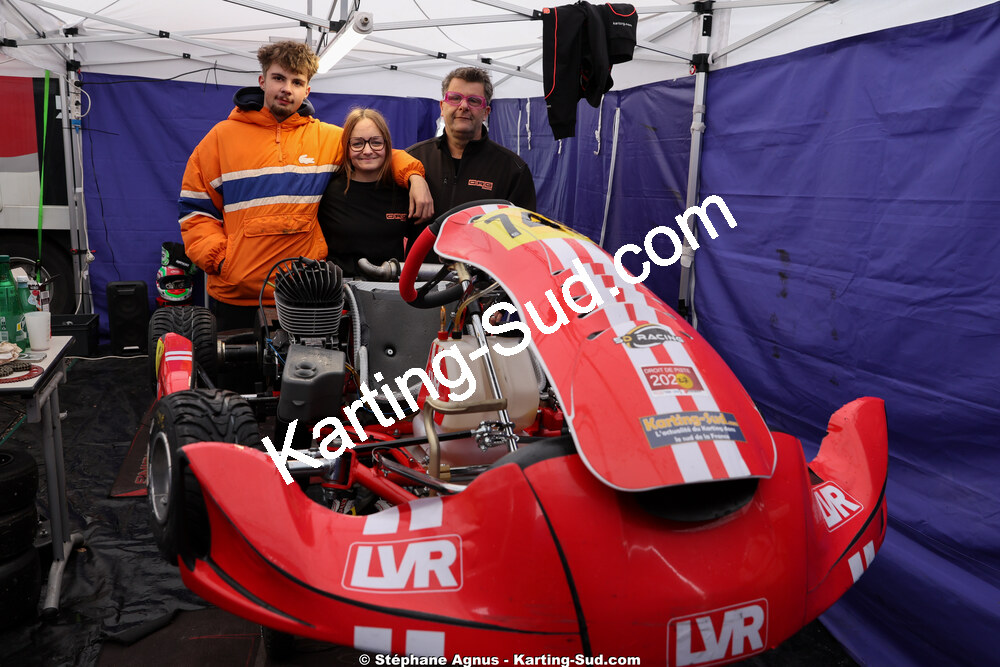 Camille DELFAU, Christophe DELFAU, Louise Marie DUPUY — 28/02 & 01/03/2026 : 1ère manche du Championnat du Sud 2026 à Aigues-Vives (photos Stéphane Agnus) 2026 — karting