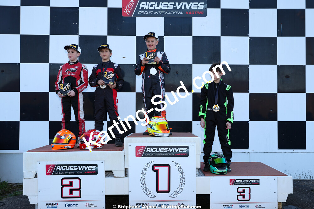 Aaron BORDANOVA, Owen FRONTIER, Romeo POINSOT — 28/02 & 01/03/2026 : 1ère manche du Championnat du Sud 2026 à Aigues-Vives (photos Stéphane Agnus) 2026 — karting
