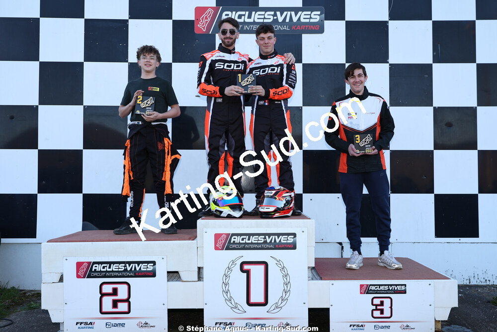 Gabriel HUGON, Loris BERDINEL, Maxime GELEY et 1 autre — 28/02 & 01/03/2026 : 1ère manche du Championnat du Sud 2026 à Aigues-Vives (photos Stéphane Agnus) 2026 — karting