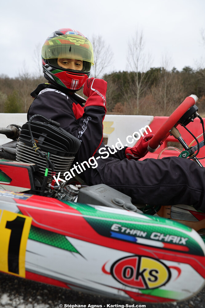 Ethan CHAIX — 28/02 & 01/03/2026 : 1ère manche du Championnat du Sud 2026 à Aigues-Vives (photos Stéphane Agnus) 2026 — karting