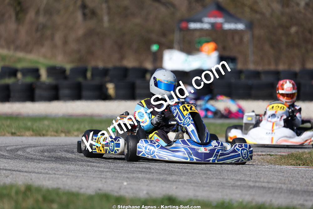 Jules BAQUE — 28/02 & 01/03/2026 : 1ère manche du Championnat du Sud 2026 à Aigues-Vives (photos Stéphane Agnus) 2026 — karting