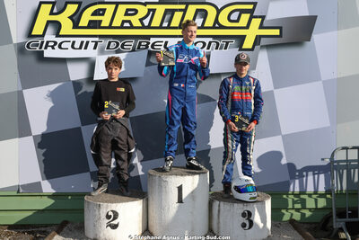 Gabriel GERDIL, Liam BERDINEL, Maël BOYER — 28 & 29/03/2026 : 2ème manche Championnat du Sud 2026 à Belmont sur Rance (photos Stéphane Agnus) 2026 — karting