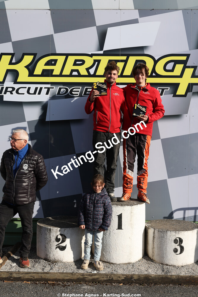 Camille DELFAU, Jean-Rémy DUPUY, Serge TERRASSE — 28 & 29/03/2026 : 2ème manche Championnat du Sud 2026 à Belmont sur Rance (photos Stéphane Agnus) 2026 — karting