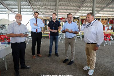 Marc SANCHEZ, Olivier CEBE, Patrick BOSSOLA — 11 & 12/07/2026 : Championnat de France Mini 60 / Sénior, Master & Gentleman IAME à Aigues-Vives(Photos Stéphane Agnus) 2026 — karting