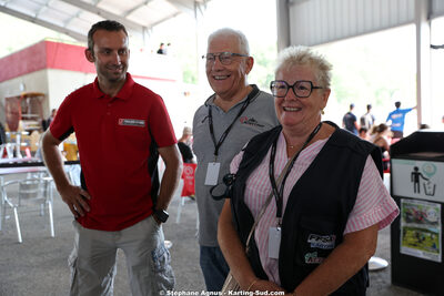 Bernard NAVARRO, Christiane TERRASSE, Fabien SANCHEZ — 11 & 12/07/2026 : Championnat de France Mini 60 / Sénior, Master & Gentleman IAME à Aigues-Vives(Photos Stéphane Agnus) 2026 — karting
